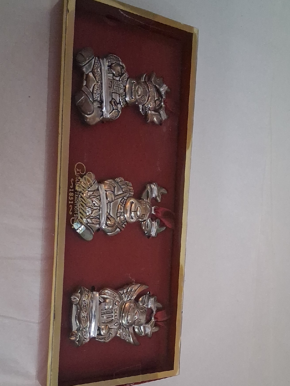 Gorham Silver Moose Ornaments In Box
